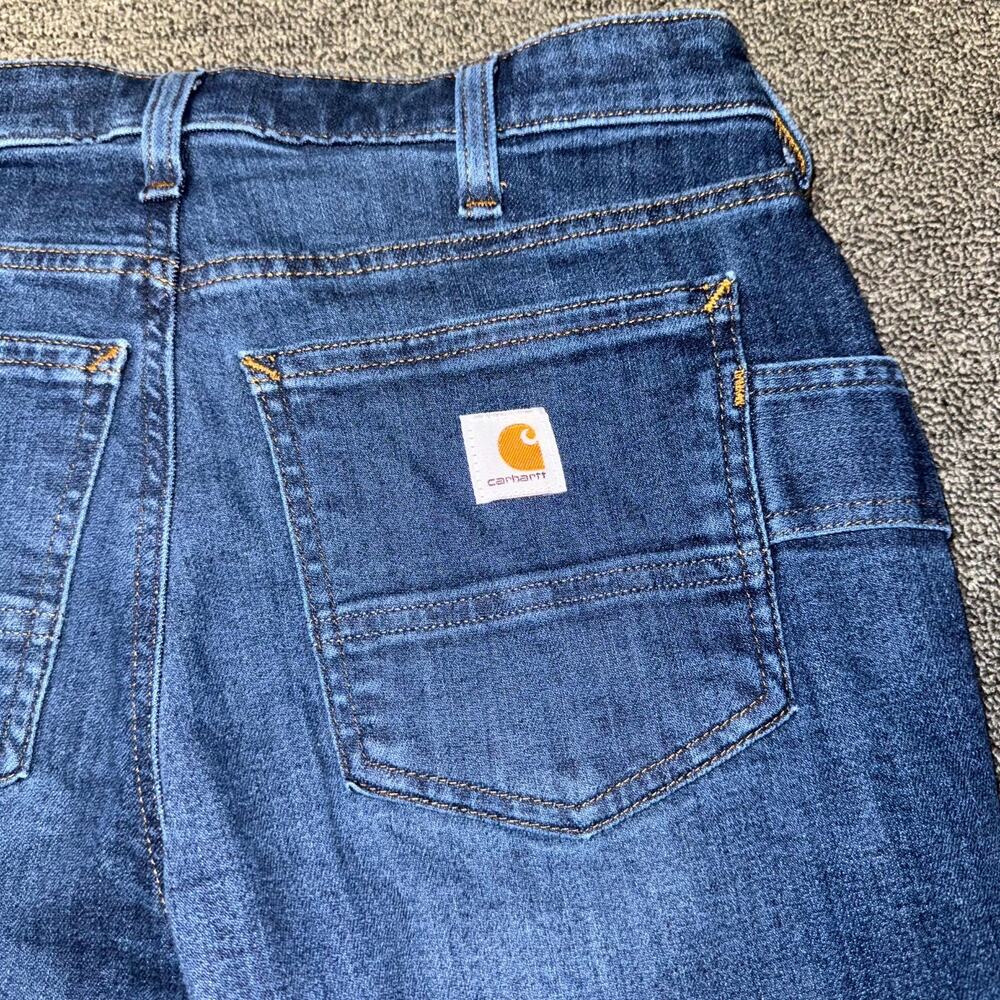 Carhartt‎ Rugged Flex Jeans Womens 4 Blue Denim Pockets Straight Leg Relaxed Fit
